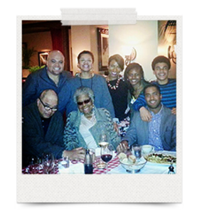 Maya Angelou polaroid with family