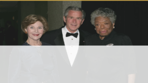 Maya Angelou with President George W. Bush