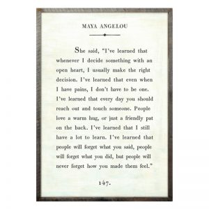 Framed Maya Angelou quote