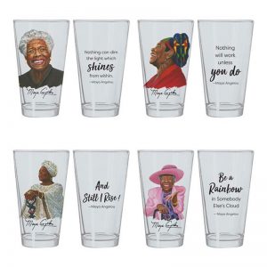 Dr. Maya Angelou Drinking glass set featuring quotes