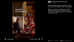 George Stroumboulopoulos' social media post for Dr. Maya Angelou's birthday