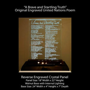 A Brave and Startling Truth Original engraved United Nations Poem